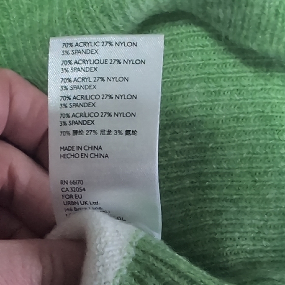 Anthropologie Saturday Sunday Green White Colorblock Sweater, Women's Large - Picture 8 of 8